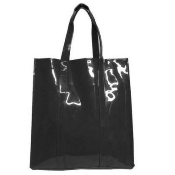 Twelve NYC Black Patent Leather Tote Handbag Purse - Picture 7 of 7